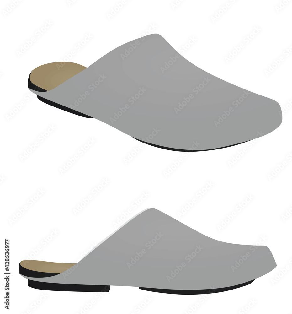 Sticker Grey  man sandal. vector illustration