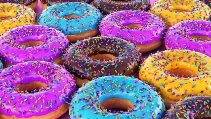 donuts on white background