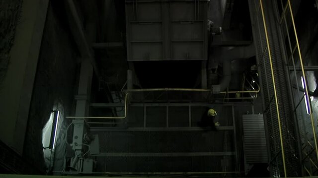 Coal Miners working in Mine, Miners at the Gallery of a Coal Mine. 