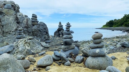 Mysterious stones on the beach