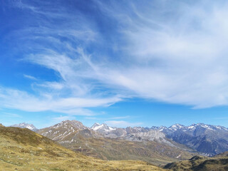 Fototapeta premium views of mountains and lakes in Anayet, in the Portalet area, in the Aragonese Pyrenees near the French border. Huesca, Spain.