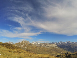 Fototapeta premium views of mountains and lakes in Anayet, in the Portalet area, in the Aragonese Pyrenees near the French border. Huesca, Spain.