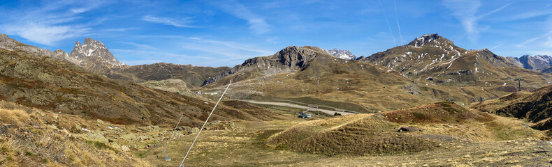 views of mountains and lakes in Anayet, in the Portalet area, in the Aragonese Pyrenees near the...