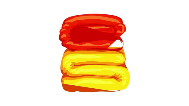 Bath towel stack icon animation