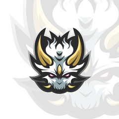 Illustration of face character with a mask theme