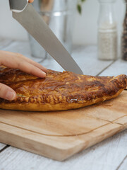 tourte au saumon et aux épinards