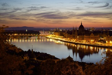 Night cityscape of Budapest