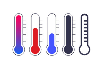 Thermometer icons set. Vector illustration.