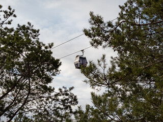 Cable car cabin in the park