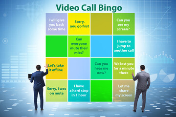 Funny concept with video call bingo