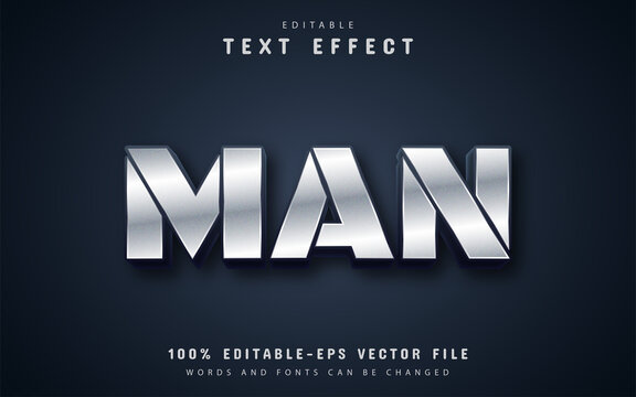 Man text, metalic style text effect