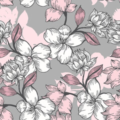 Beautiful seamless floral pattern background.
