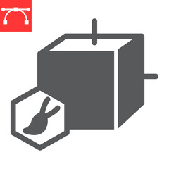 Art to NFT glyph icon, unique token and nft blockchain, non fungible token vector icon, vector graphics, editable stroke solid sign, eps 10.