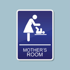 mother's room sign isolated on background vector illustration.