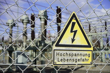 High voltage electricity electrification danger warning