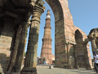 Qutub Minar in the Delhi from the Mughal Ages.