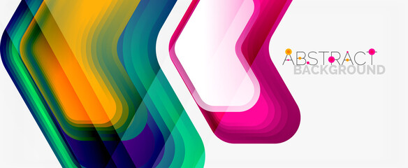 Fototapeta premium Vector 3d arrow geometric composition, abstract background for business or technology presentation, internet poster or web brochure cover, wallpaper