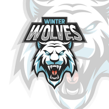 Modern Illustration Vector ice wolves logo for Template