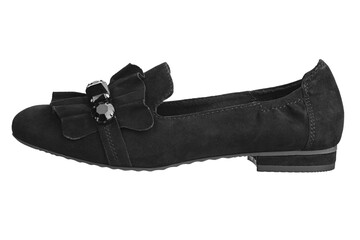 New suede female shoes isolated on white background.