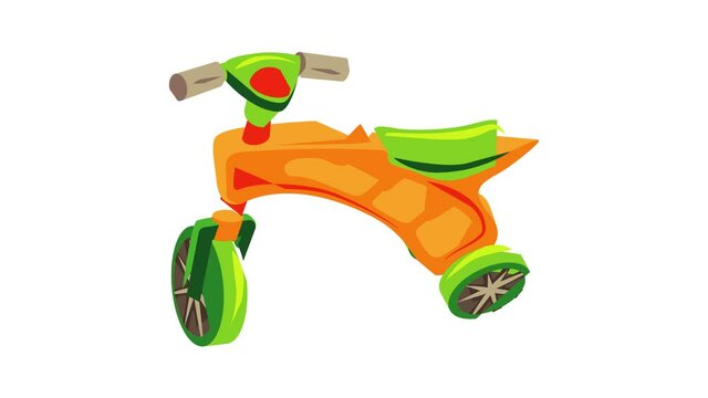 Plastic tricycle icon animation