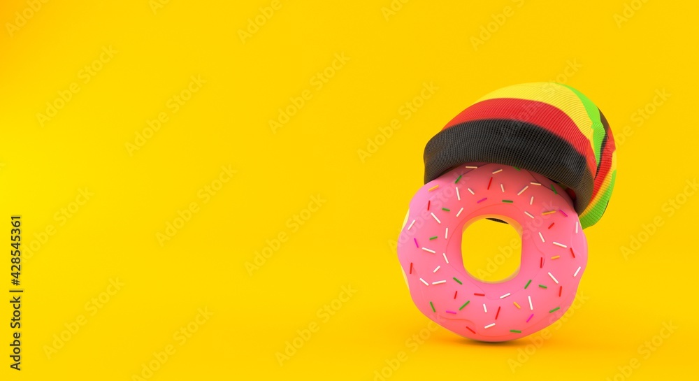 Sticker Donut with rasta hat