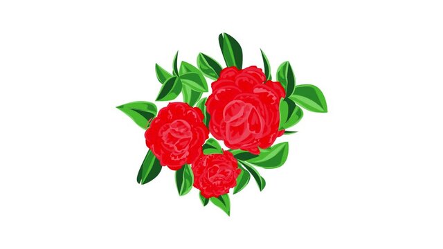 Red camellia icon animation
