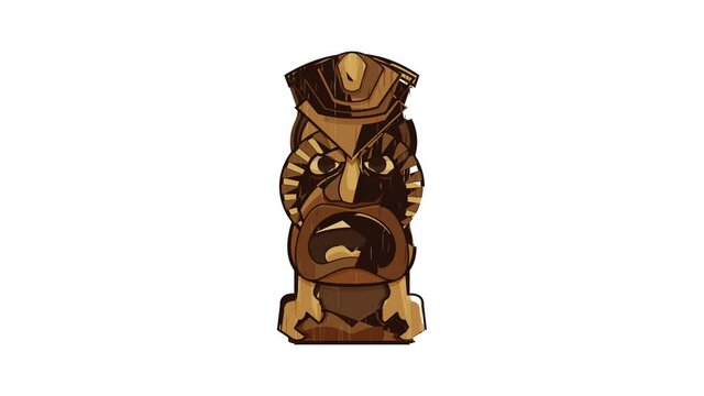 Wooden idol icon animation