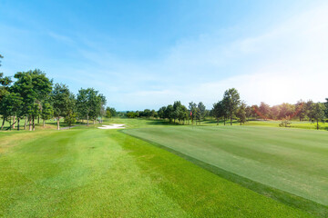 Green with flag on golf course