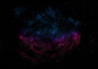 Far being shone nebula and star field.