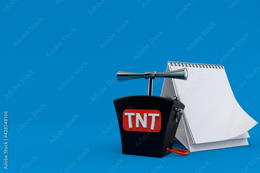 Sticker tnt detonator with blank calendar