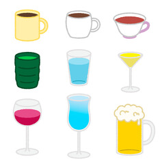 飲み物 グラス セット 手書き風
