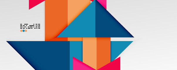 Shiny color triangles and geometric shapes vector abstract background