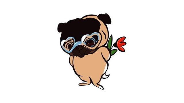 Pug flower icon animation