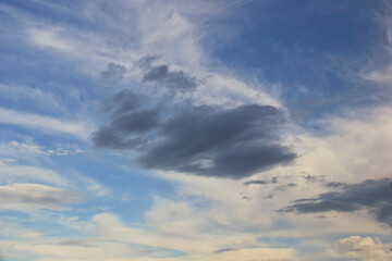 Obraz premium Clear Sunny weather. Blue sky with white clouds.