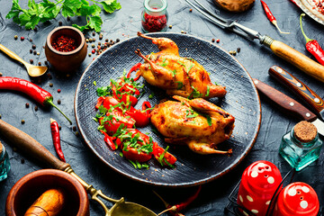 Whole baked quail