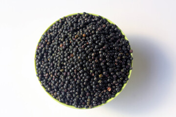 Black Gram or Black Mung isolated on White Background