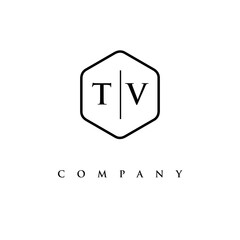 initial TV logo design vector