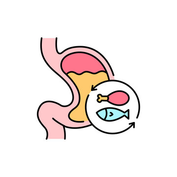 recommend clip art: Digestion food olor line icon. Pictogram for web page, mobile app, promo.