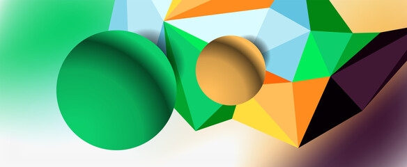 Trendy 3d geometric composition, design template for business or technology presentation, internet poster or web brochure cover