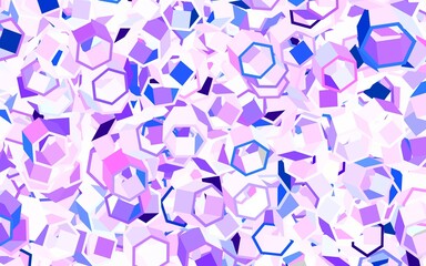 Fototapeta na wymiar Light Purple, Pink vector pattern with colorful hexagons.