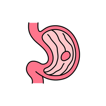 recommend clip art: Ulcer stomach olor line icon. Pictogram for web page, mobile app, promo.