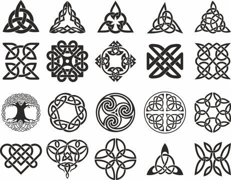 Vector set of celtic symbols and signs. For tattoo, sandblasting, plotter and laser cutting