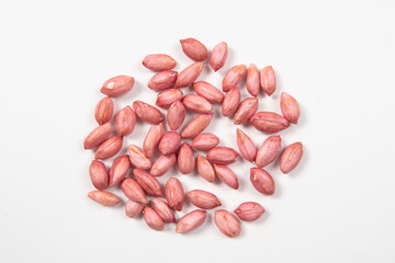 Raw fresh peanut isolated on white background