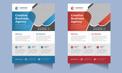 Corporate business flyer design template with modern concept Premium Vector