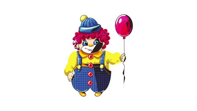 Cute clown icon animation