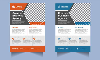 Corporate business flyer design template with modern concept Premium Vector