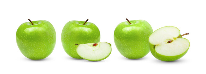 Green apple on a white background