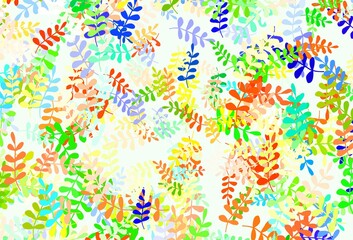 Light Multicolor vector elegant wallpaper with leaves.