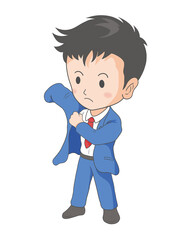 ジャケットを羽織るサラリーマン