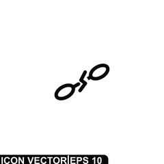 Simple Icon Link Not Found Vector Illustration Design. Outline Style, Black Solid Color.